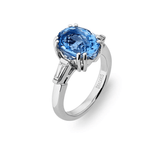 Aquamarine & Diamond Three Stone Ring - Dracakis Jewellers